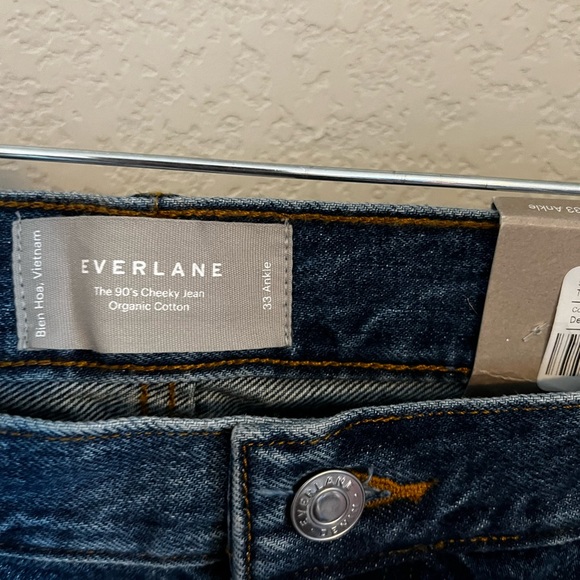 Everlane The 90's Cheeky Buttonfly Denim Jean Med Wash Blue 33 ankle NEW - Picture 4 of 9